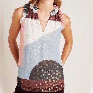 Anthropologie By Maeve Fantasia Metallic Clip
Dot Blouse Size: 8
